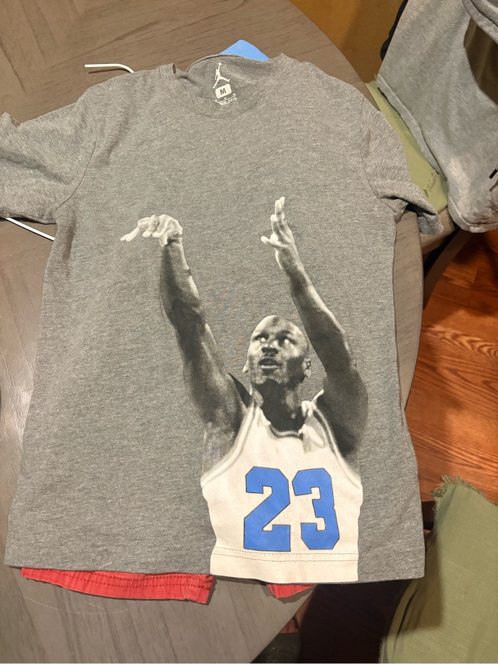 Jordan Gray Graphic Tee with Blue 23